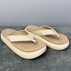 Reef Women's Cushion Bounce Vista Sandal Flip‎ Flops Beige Comfort Casual